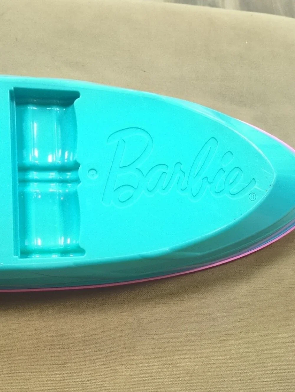 Barbie Pink Boat with Teal Seats and Yellow Windshield